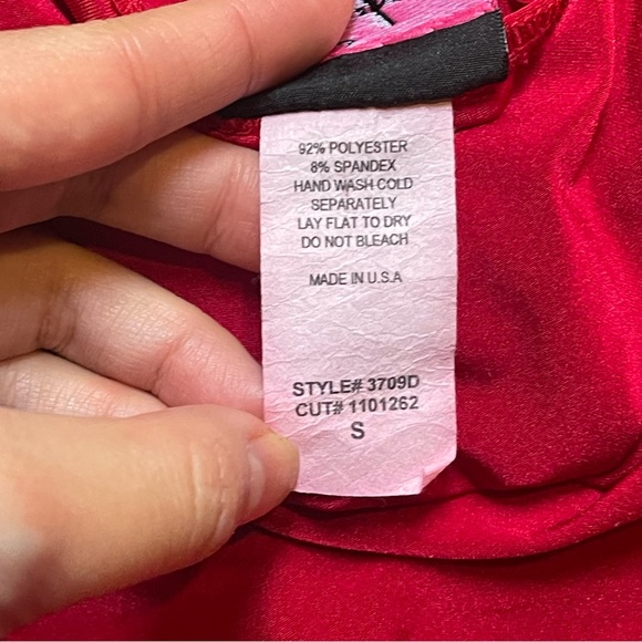 Vintage Red Ruched Bodycon Mini Dress Size S - Picture 7 of 16